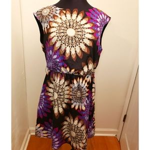 Lux II Multu Colored Medallion Print Dress 16W